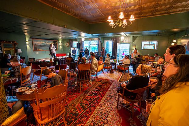 Rachel Thompson/News-Register file photo##Willamina city administrator Bridget Meneley addresses community members at the Oct. 1 Vision Night at Swan Hall, one of several gatherings this summer and fall where residents dreamed about the future of downtown Willamina.