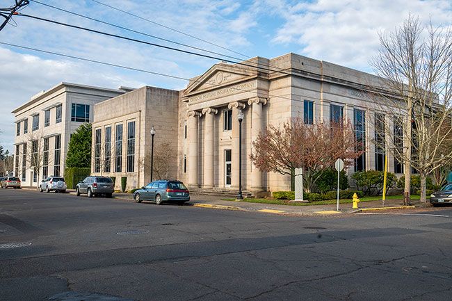 Rusty Rae/News-Register##In December, Yamhill County announced it is purchasing the Oregon Mutual Insurance campus bordered by Baker and Cowls streets and Fourth and Fifth.