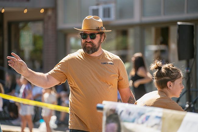 Rachel Thompson/News-Register##Bubba King, shown here walking the parade during Carlton Fun Days in June, unseated incumbent Lindsey Berschauer in the November general election.