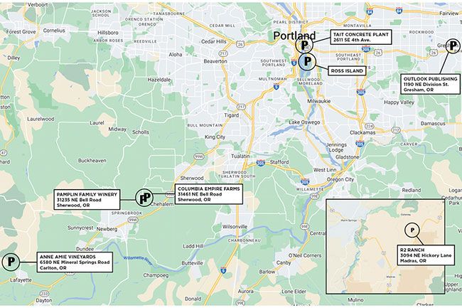 Willamette Week image##Map pinpoints select Pamplin properties named in the federal judgment.