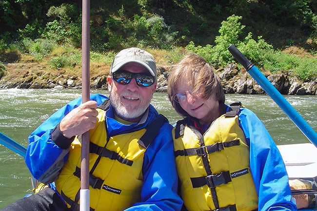 Submitted photo##Rafting on the Rogue River with wife Linda.