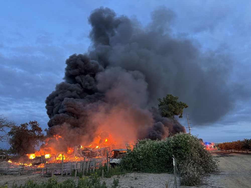Rusty Rae/News-Register##The blaze was reported as a wildland fire at 7:58 p.m. Friday.