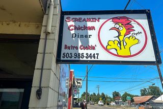 Kirby Neumann-Rea/News-Register##That’s Clyde on the sign at Screamin’ Chicken Diner along Highway 47 in Gaston Kirby Neumann-Rea/News-Register##That’s Clyde on the sign at Screamin’ Chicken Diner along Highway 47 in Gaston