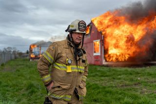Rachel Thompson/News-Register file photo##Scott Law, pictured here at a 2023 planned burn at Homeward Bound Pet shelter, has spent 26 years with the McMinnville Fire Department, first as a volunteer for 20 years and most recently as division chief. Law will start July 1 as the Dayton Fire chief. Rachel Thompson/News-Register file photo##Scott Law, pictured here at a 2023 planned burn at Homeward Bound Pet shelter, has spent 26 years with the McMinnville Fire Department, first as a volunteer for 20 years and most recently as division chief. Law will start July 1 as the Dayton Fire chief.