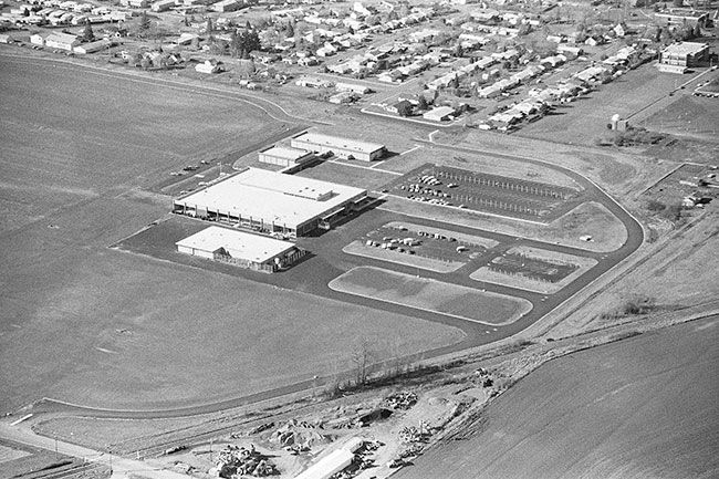 News-Register file photo##Aerial photo of HP’s McMinnville campus in 1977. News-Register file photo##Aerial photo of HP’s McMinnville campus in 1977.