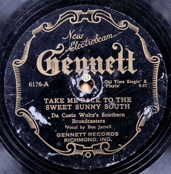 Image: Venerable Music##The label of one of the recordings cut by Ben Jarrell and DaCosta Woltz’s Southern Broadcasters in 1927.