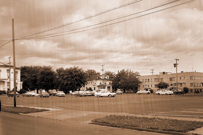 News-Register file photo##(July 8, 1955) Largest of McMinnville’s off-street parking facilities is this full block between Fifth and Sixth streets and Davis and Evans streets. Several off-street areas have been set up by the city to combat increasing jamming-up of parking spaces in downtown McMinnville. Parking is available at reduced rates in most lots, while in this particular lot parking is free. These off-street parking facilities greatly lessen shoppers’ parking problems. News-Register file photo##(July 8, 1955) Largest of McMinnville’s off-street parking facilities is this full block between Fifth and Sixth streets and Davis and Evans streets. Several off-street areas have been set up by the city to combat increasing jamming-up of parking spaces in downtown McMinnville. Parking is available at reduced rates in most lots, while in this particular lot parking is free. These off-street parking facilities greatly lessen shoppers’ parking problems.