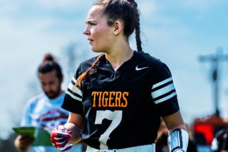 Delaney Kershaw patrols the sideline during the Tigers’ only home series of matches of the 2024 season at Yamhill Carlton High School on April 5. Kershaw was integral to the team s defensive scheme and her coach Mark Rodriguez said she “could see things and make better calls than I could,” while on the field.##Rachel Thompson/News-Register file photo Delaney Kershaw patrols the sideline during the Tigers’ only home series of matches of the 2024 season at Yamhill Carlton High School on April 5. Kershaw was integral to the team s defensive scheme and her coach Mark Rodriguez said she “could see things and make better calls than I could,” while on the field.##Rachel Thompson/News-Register file photo