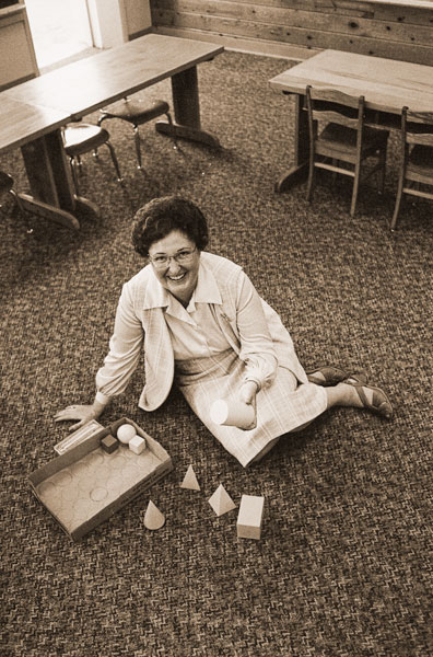 ## (Aug. 25, 1980) Shirley McDaniel awaits new group of first graders at Adams Elementary School. The upcoming school year will be Mrs. McDaniel’s 20th teaching first graders at Adams.