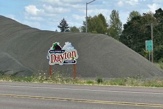 Kirby Neumann-Rea/News-Register## gravel-pile greeting at Highway 18 just outside Dayton. Kirby Neumann-Rea/News-Register## gravel-pile greeting at Highway 18 just outside Dayton.