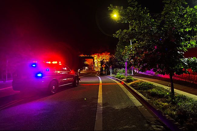 Submitted photo##Authorities responded in June to a Newberg train trestle fire with an aggressive operation to prevent it from spreading to nearby homes and apartments. Two juveniles have been charged with setting the blaze.