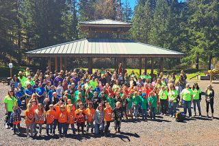 Submitted image##Students gather for a photo at the Natural Resources Center pavilion.