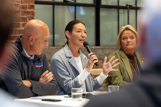 Rachel Thompson/News-Register##“(Businesses) are being courted by other states, because other states know that we are on the wrong side of this,” Rep. Lucetta Elmer (R-McMinnville) said at a legislative forum hosted by the McMinnville Area Chamber of Commerce. Joined by Sen. Bruce Starr (R-Dundee) and Rep. Ann Scharf (R-Amity), she said recent legislation, taxes and costs are driving workers and businesses out of the state. Rachel Thompson/News-Register##“(Businesses) are being courted by other states, because other states know that we are on the wrong side of this,” Rep. Lucetta Elmer (R-McMinnville) said at a legislative forum hosted by the McMinnville Area Chamber of Commerce. Joined by Sen. Bruce Starr (R-Dundee) and Rep. Ann Scharf (R-Amity), she said recent legislation, taxes and costs are driving workers and businesses out of the state.