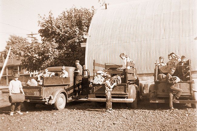 ##(Oct. 29, 1955) Heading for the wilds, members of the Carlton Boy Scout troop load their gear preparatory to an all-weather camping trip. The unit, sponsored by the PTA, is led by Melvin Wasson as Scoutmaster and K. Ritter as assistant Scoutmaster. Over 20 Scouts enjoyed the outing on the Earl Goforth farm west of Carlton. Scouts are members of Troop 292. ##(Oct. 29, 1955) Heading for the wilds, members of the Carlton Boy Scout troop load their gear preparatory to an all-weather camping trip. The unit, sponsored by the PTA, is led by Melvin Wasson as Scoutmaster and K. Ritter as assistant Scoutmaster. Over 20 Scouts enjoyed the outing on the Earl Goforth farm west of Carlton. Scouts are members of Troop 292.