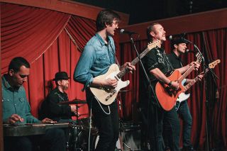 Submitted photo##Members of Jerry Sharp and the Telltale Hearts include, from left, Cooper Davis, Mike Henke, Paul Pedersen, Jerome Blankenship and Liam Stary. With a new EP to release, they will play Nov. 21 in Mattie’s Room at the Hotel Oregon along with Falcon Heart and Neighbor States.