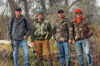 Submitted photos##Joe Loiselle (far left in top photo; far right in bottom photo) enjoyed fishing trips and other gatherings with his many friends. His buddies were devastated by his death last week at age 41.