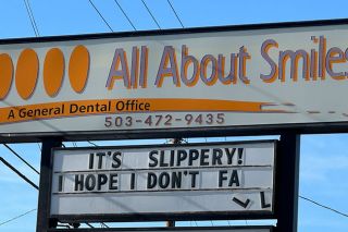 Kirby Neumann-Rea/News-Register##Reliably funny message board takes even more inventive twist at this Highway 99W clinic.