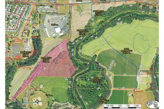 McMinnville Water & Light##A map shows the parcels under discussion for a city and McMinnville Water & Light land swap. McMinnville plans to purchase the 26-acre parcel at the top of the map for its proposed rec center and may add five- and 12- acre parcels below it to connect to the South Yamhill River and Joe Dancer Park. MW&L is interested in the five-acre parcel on the map&rsquo;s left edge for a substation expansion. The property is currently used by city public works. The pink section is 22 acres the city has leased from MW&L since 2002.