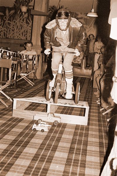 ## (Feb. 18, 1976) Tom &ldquo;Terrific&rdquo; Hayes (pictured) set an unofficial world&rsquo;s record by leaping four trucks on his tricycle, while Marlene McPherson guided her three-wheeler to victory in the finals at the first tricycle races ever held in McMinnville last Friday at The Hatchery.