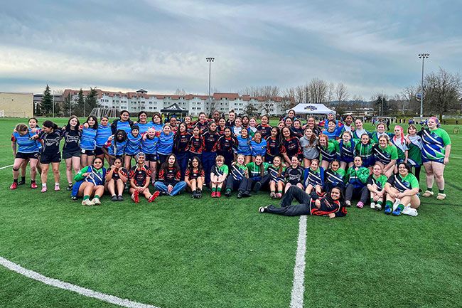 Photo courtesy of Christine Bader##McMinnville High School-based Valley Panthers mixed in with their sometimes-rival Portland Grackles and Summit Storm to compete in a preseason mixed friendly round robin against Washington State s Liberty and the Beaverton Barbarians on Feb. 28 at Delta Park in Portland.