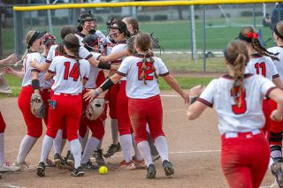 Rusty Rae/News-Register file photo##Mac&rsquo;s softball team of 2025 celebrates their 5-0 first-round playoff victory over Westview on May 26, 2025. The victory was the fifth in a seven-game regular and postseason streak on their way to the semifinals. In 2026, Mac looks to repeat with more speed than in &lsquo;25.
