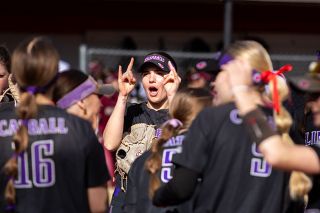 Nathan Ecker/News-Register##Linfield junior second baseman and Yamhill Carlton High School alumnus Lexiss Antle rocks on as the Wildcats roll through Willamette University in a doubleheader set at Del Smith Stadium on Saturday, March 14. While going just 3-for-11 at the plate in the four games versus the Bearcats, Antle possessed a .389 batting average with 14 hits and seven RBI on the season as of March 15.