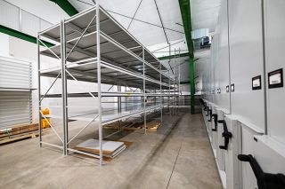 Rusty Rae/News-Register##Shelving and cabinets on the new second-floor of the Yamhill County History Museum stand ready to hold household goods, textiles and other items in a climate-controlled space. Museum Director Heather Farquhar said the new space, not usually open to the public, will help preserve the collection longer and in better condition.
