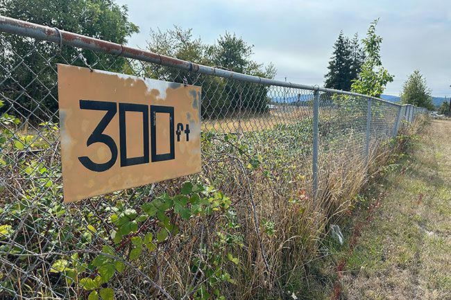 Kirby Neumann-Rea/News-Register##Outfield sign serves as a reminder of baseball games of yore at the old WHS campus.