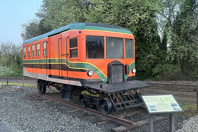 Kirby Neumann-Rea/News-Register##Repainted Galloping Goose is part of a detailed history of Willamina.