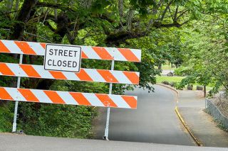 Both entrances to Joe Dancer Park were barricaded Tuesday, April 28, as McMinnville Police investigated a reported shooting inside the park.