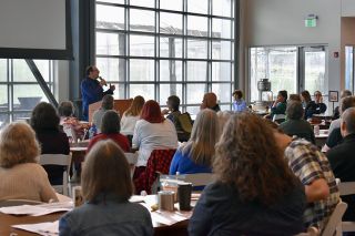 Submitted photo##Daniel Pollack-Pelzner presents the keynote address during the 2026 Terroir Creative Writing Fetival.