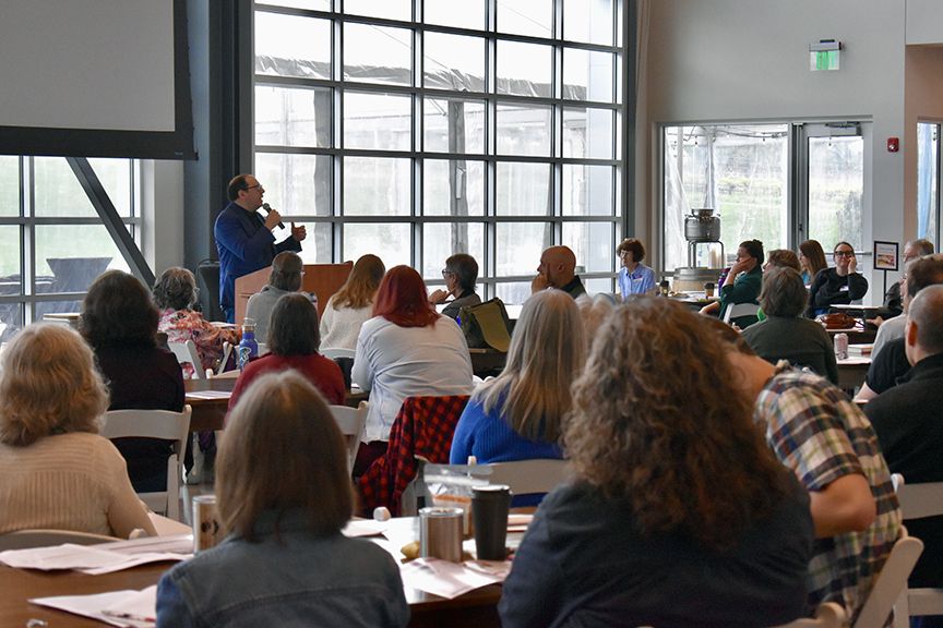 Submitted photo##Daniel Pollack-Pelzner presents the keynote address during the 2026 Terroir Creative Writing Fetival.