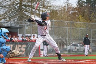 Nathan Ecker/News-Register file photo##Cam Hyder steps into the box during Mac&rsquo;s 5-4 walk-off on March 31. The senior leads the Grizzlies with a .444 batting average, .642 slugging percentage and 36 hits through more than 100 plate appearances.