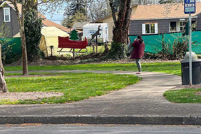 Kirby Neumann-Rea/News-Register##Until early May, Taylor Park visitors were greeted by Christmas d&eacute;cor.