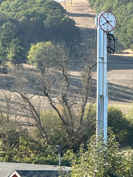 Kirby Neumann-Rea/News-Register##On 99W near Rickreall, this might be the tallest clock around.