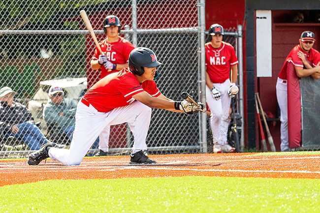 Nathan Ecker/News-Register##Incoming senior Isaac Garcilazo lays down a successful sacrifice bunt, advancing runners into scoring position for the Grizzlies. Over 33 summer plate appearances, Garcilazo was a bright spot for the Grizzlies with nine hits and five RBIs. Nathan Ecker/News-Register##Incoming senior Isaac Garcilazo lays down a successful sacrifice bunt, advancing runners into scoring position for the Grizzlies. Over 33 summer plate appearances, Garcilazo was a bright spot for the Grizzlies with nine hits and five RBIs.