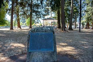 Emily Bonsant/News-Register##Dayton&rsquo;s Courthouse Square Park never housed a court, despite founder Joel Palmer and others&rsquo; attempt to bring the Yamhill County government to the town in the late 1850s. Instead, the park became home to city hall, a water tower and now is the community gathering space.