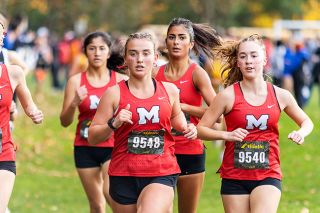 Nathan Ecker/News-Register file photo##Josephine McPhillips and Keira Christopherson lead a pack of Grizzlies during the 2025 Pacific Conference Championships at Joe Dancer Park. The girls squad returns six of their top seven runners from their second-place finishing team at districts, all of whom look to make wide strides in order to reach the Class 6A state meet for a second straight year.