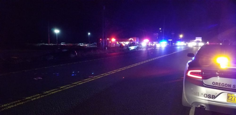 Oregon State Police photo##Two people, including a McMinnville man, were killed in a two-vehicle crash Wednesday night east of Sheridan on Highway 18 at the entrance to the Dairy Queen.