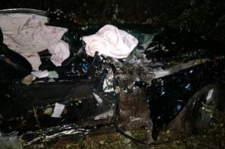 Photo courtesy Oregon State Police##A McMinnville man was killed Saturday night when the vehicle in which he was a passenger went off Highway 240 east of Yamhill.