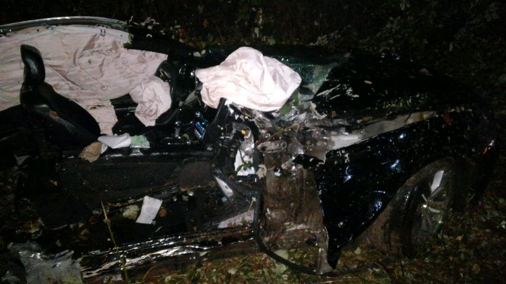 Photo courtesy Oregon State Police##A McMinnville man was killed Saturday night when the vehicle in which he was a passenger went off Highway 240 east of Yamhill.