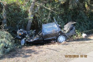 Photos courtesy Oregon State Police##A Carlton man was injured in a single vehicle crash Thursday morning on Highway 240.