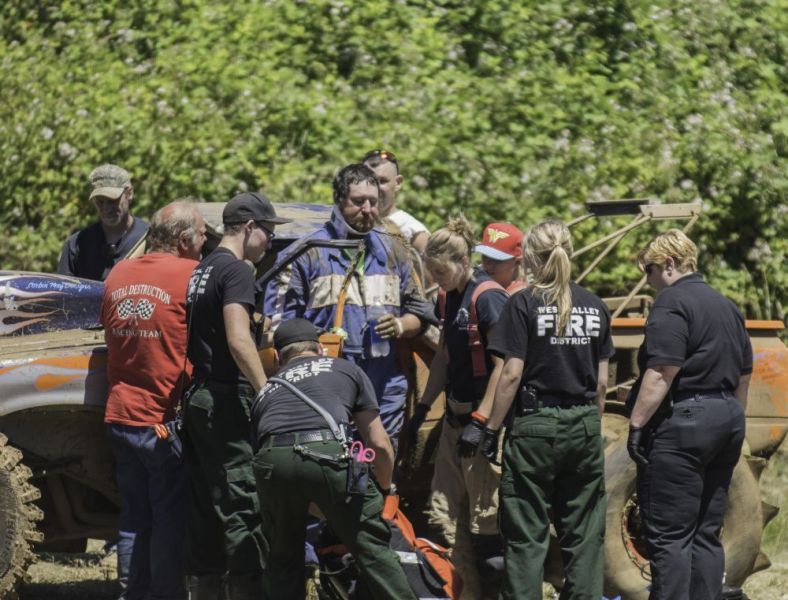 Malia Riggs for the News-Register##
Jeremy Schutte, of Lafayette and the Lead Foot Racing Team, was shaken up after he rolled his car in the open class. He was uninjured, however.
