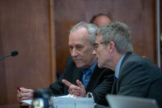 Rusty Rae/News-Register##Zippy s Pizza shooting defendant Richard Mershon of Yamhill, left, confers with defense attorney Mark Pihl of McMinnville Wednesday afternoon in Yamhill County Circuit Court. Rusty Rae/News-Register##Zippy s Pizza shooting defendant Richard Mershon of Yamhill, left, confers with defense attorney Mark Pihl of McMinnville Wednesday afternoon in Yamhill County Circuit Court.