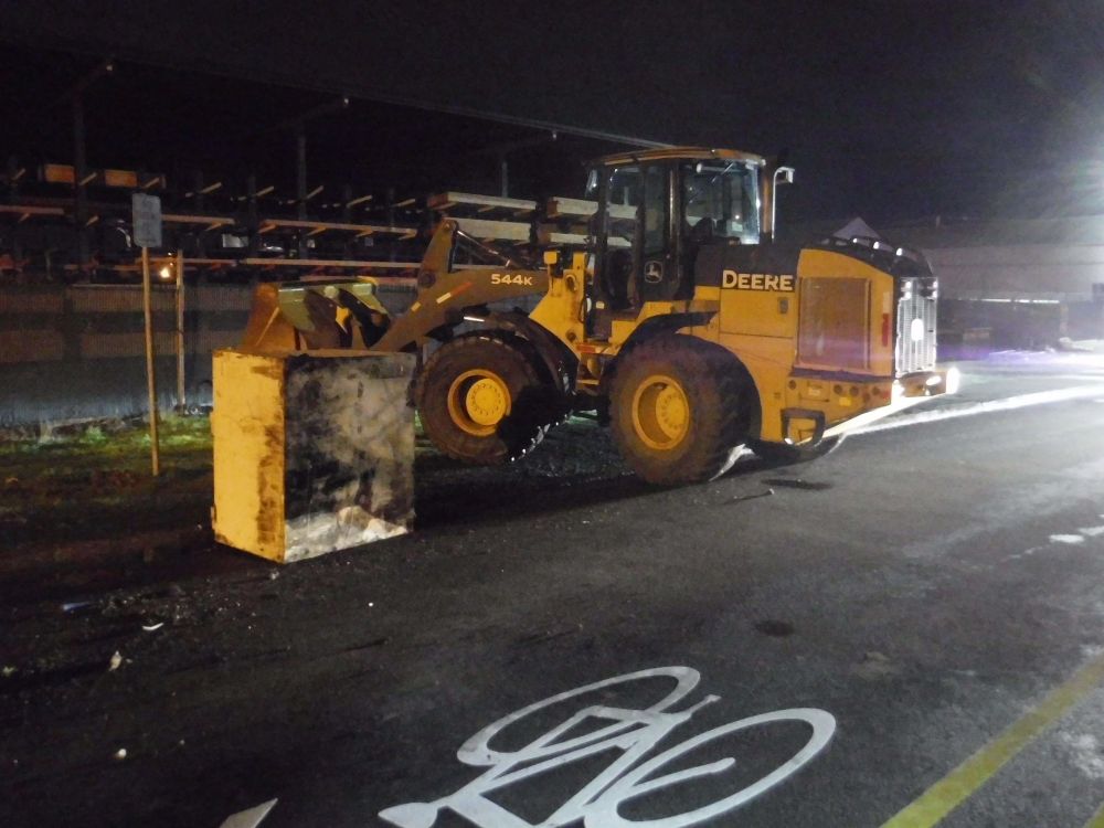 Construction equipment used during the incident.