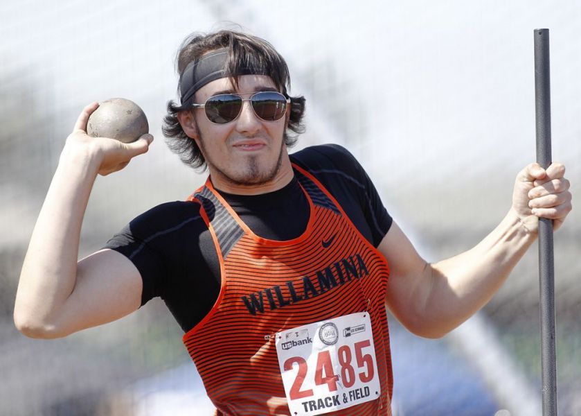 Rockne Roll/News-Register##
Willamina s Owen Baker earned the para-athlete mixed shot put championship.