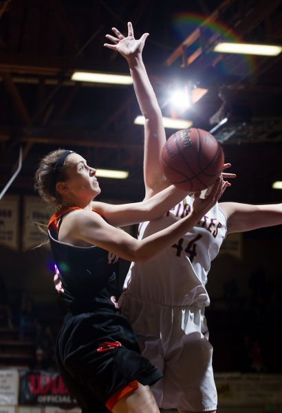 Rockne Roll/News-Register##
The Tigers  Aliya Seibel draws a foul on her lay-in attempt.