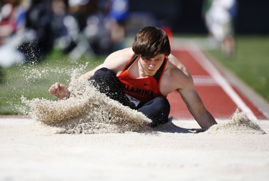 Rockne Roll/News-Register##
David Hensley of Willamina competes in the triple jump.