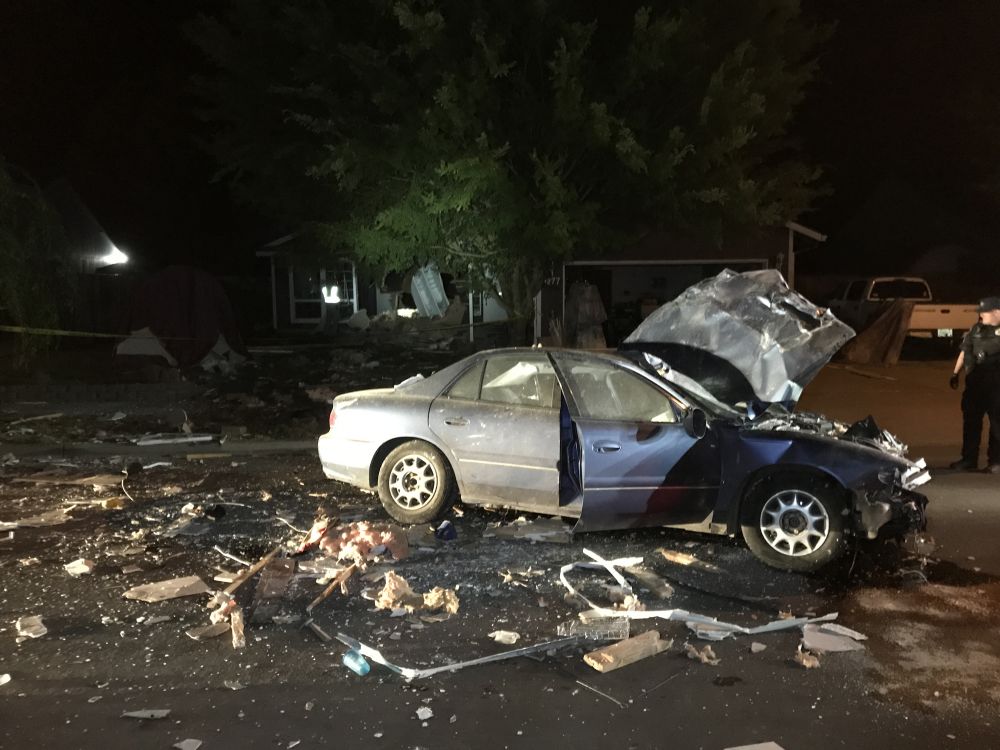 Submitted photo##The car ended up on Darci Drive after traveling through a house