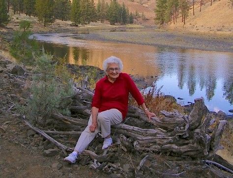 Mitch Rohse photo ##
Elaine Rohse on the North Fork of the John Day River in Grant County in 2007. Rohse often writes about her childhood in Eastern Oregon in her News-Register column, “Rohse Colored Glasses.”